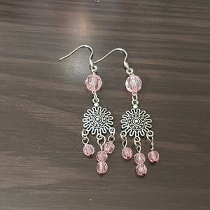 Pink Elegant Loop Earrings